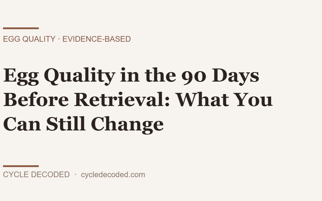 Egg Quality in the 90 Days Before Retrieval: What You Can Still Change