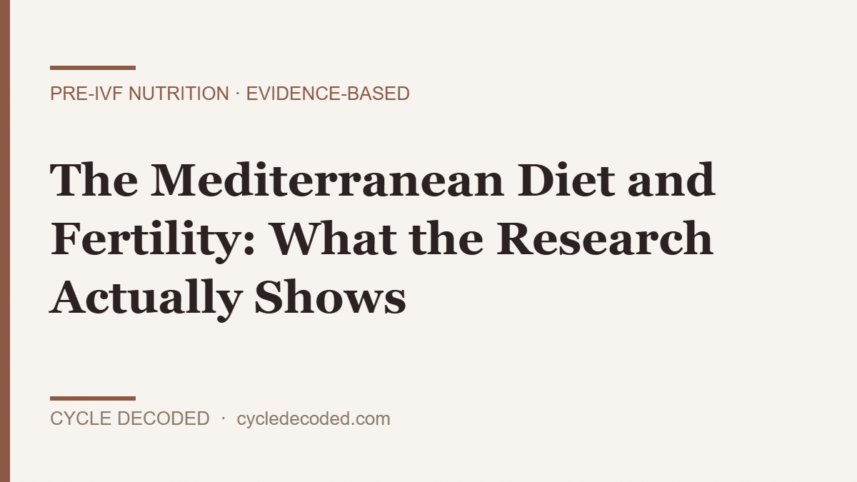 Mediterranean diet fertility research — what studies show for conception, IVF, and sperm quality (Cycle Decoded)
