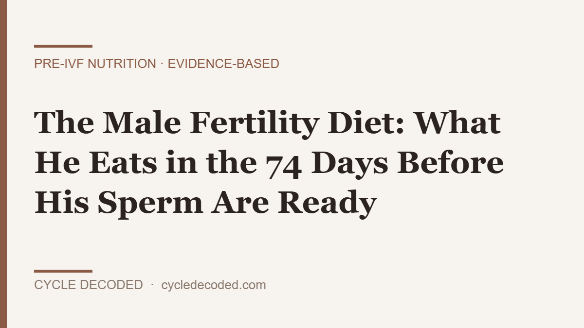 Male fertility diet — what he eats in the 74 days before sperm are ready (Cycle Decoded)
