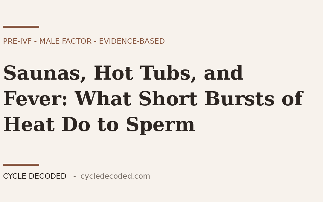 Illustrated title card: Saunas, Hot Tubs, and Fever and short bursts of heat